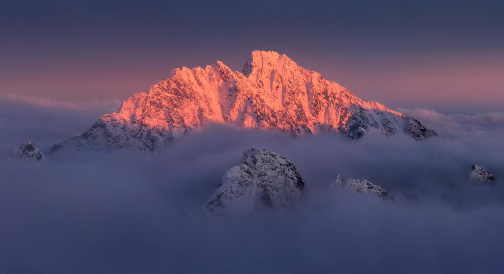 Gerlachovsky stit al amanecer